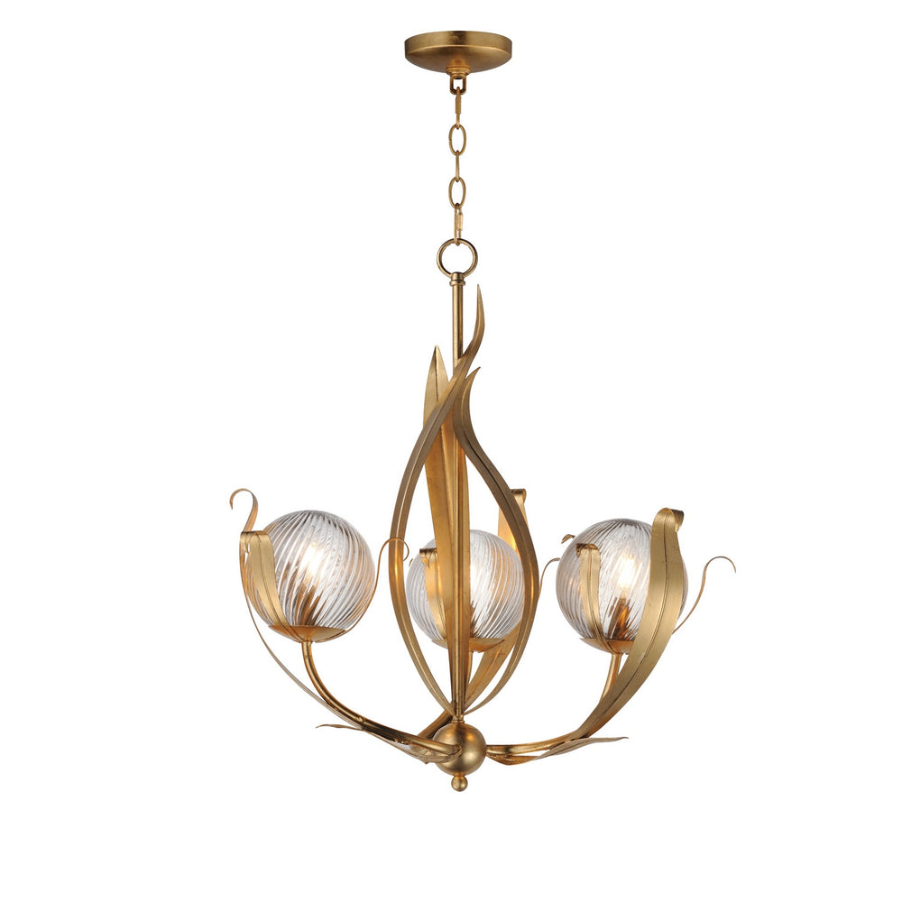 Maxim - Three Light Pendant - Firenze - Gold Leaf- Union Lighting Luminaires Decor