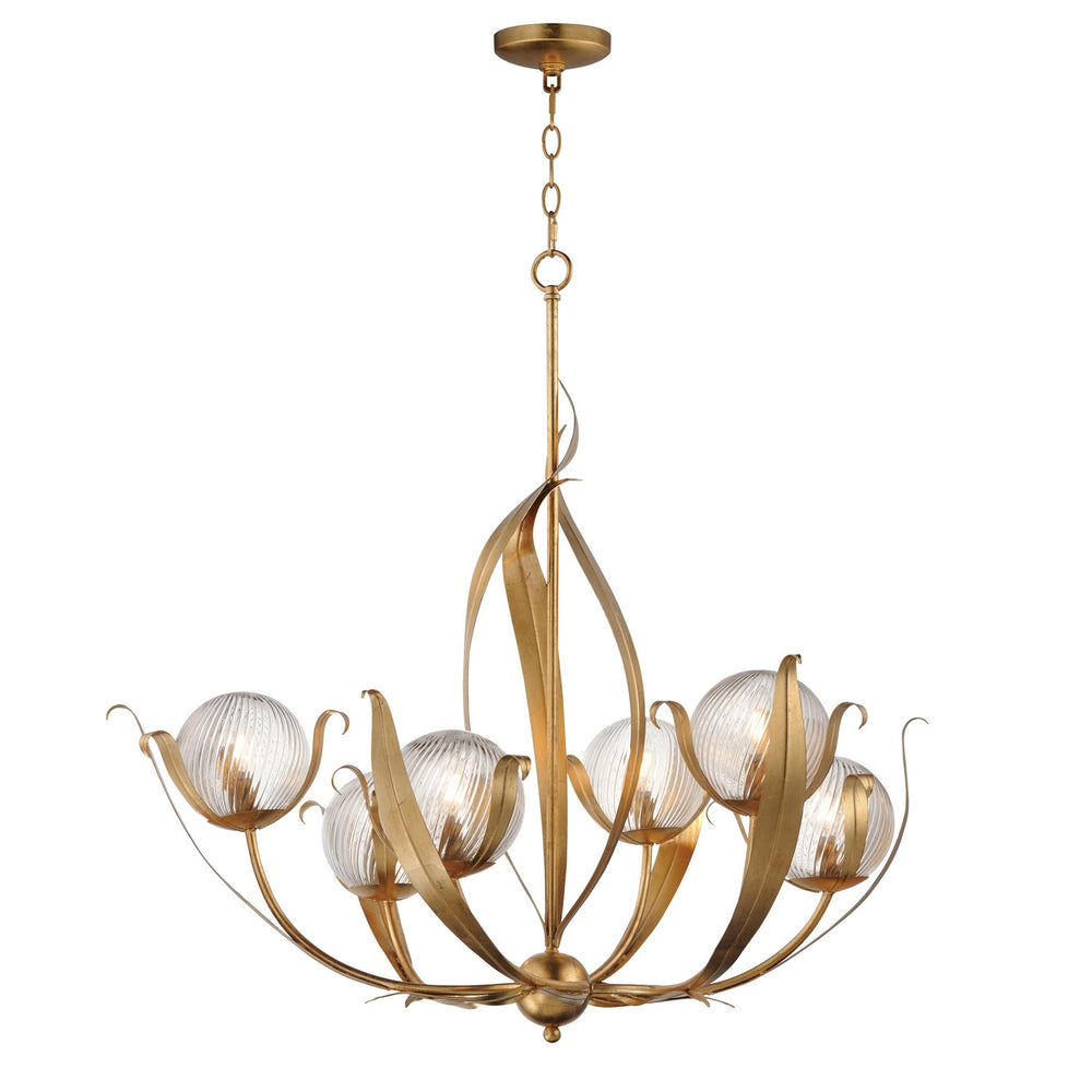 Maxim - Six Light Chandelier - Firenze - Gold Leaf- Union Lighting Luminaires Decor