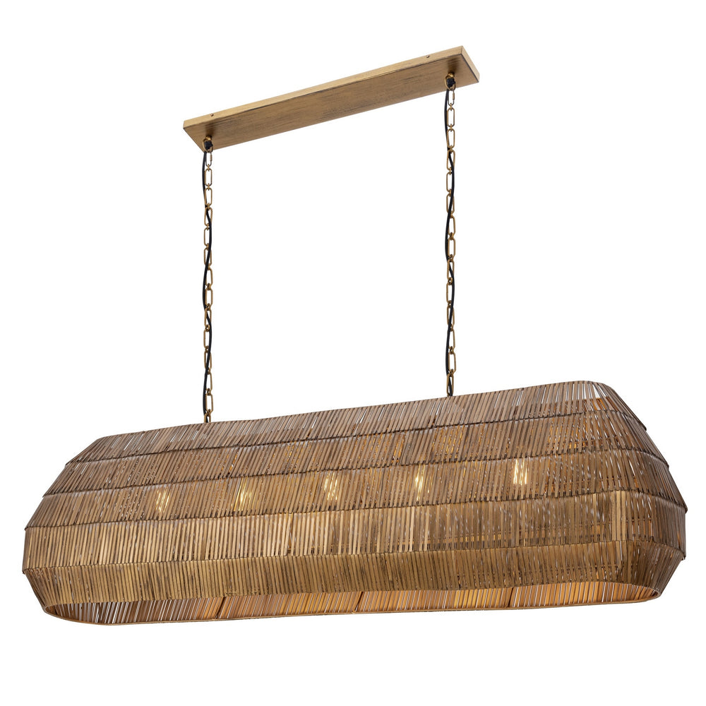 Maxim - Five Light Linear Pendant - Gilda - Antique Brass- Union Lighting Luminaires Decor