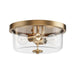 Maxim - Two Light Flush Mount - Fuller - Natural Aged Brass- Union Lighting Luminaires Decor