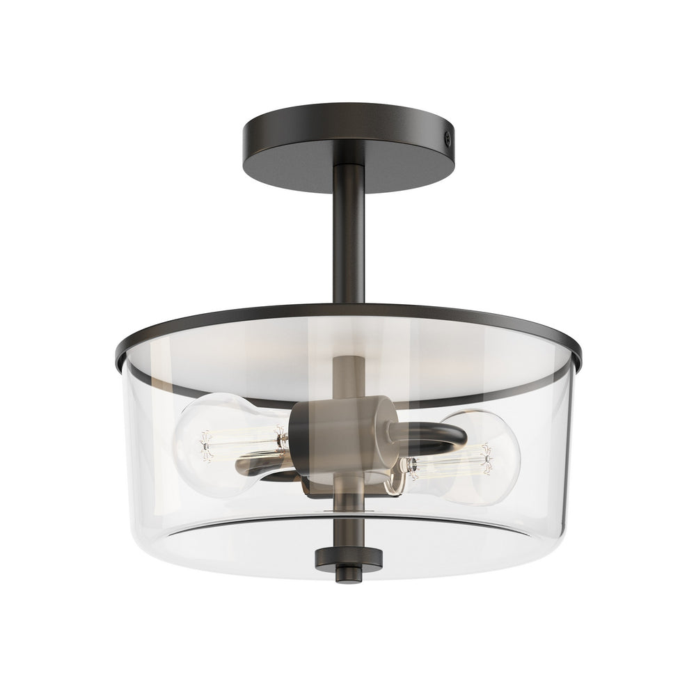 Maxim - Two Light Semi Flush/Pendant Convertible - Fuller - Black- Union Lighting Luminaires Decor