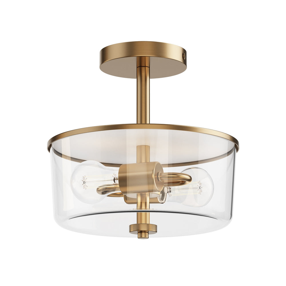 Maxim - Two Light Semi Flush/Pendant Convertible - Fuller - Natural Aged Brass- Union Lighting Luminaires Decor