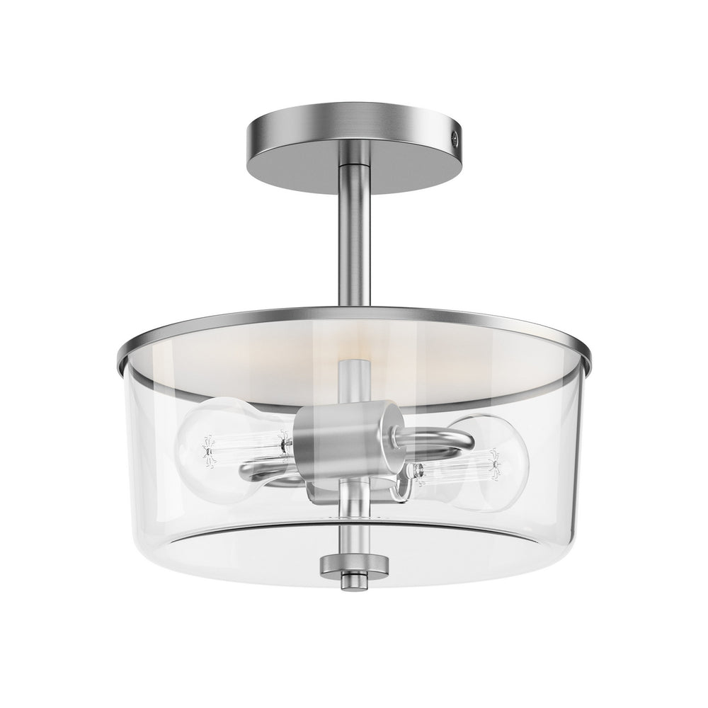 Maxim - Two Light Semi Flush/Pendant Convertible - Fuller - Satin Nickel- Union Lighting Luminaires Decor