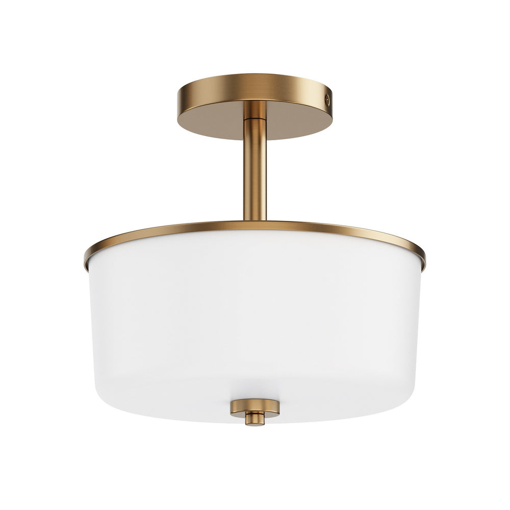 Maxim - Two Light Semi Flush/Pendant Convertible - Fuller - Natural Aged Brass- Union Lighting Luminaires Decor