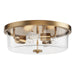 Maxim - Three Light Flush Mount - Fuller - Natural Aged Brass- Union Lighting Luminaires Decor
