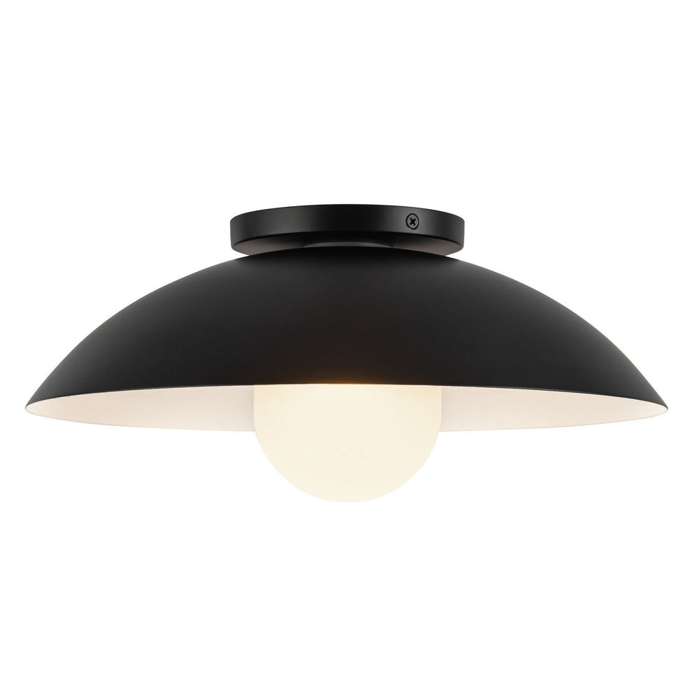 Kuzco Canada - One Light Semi-Flush Mount - Umbra - Black/Opal Glass- Union Lighting Luminaires Decor