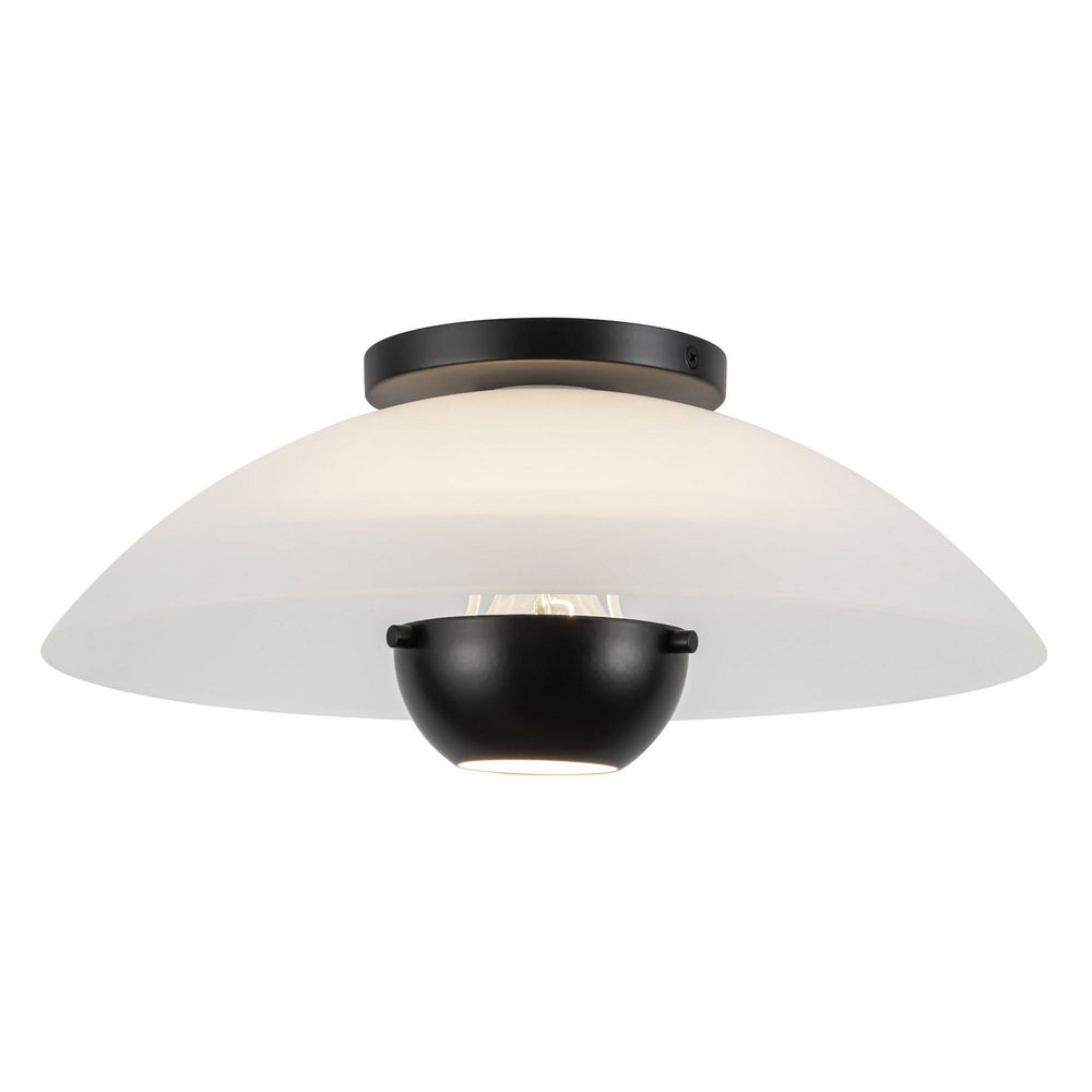 Kuzco Canada - One Light Semi-Flush Mount - Umbra - Opal Glass/Black- Union Lighting Luminaires Decor
