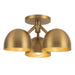 Kuzco Canada - Three Light Semi-Flush Mount - Fosso - Brushed Gold- Union Lighting Luminaires Decor