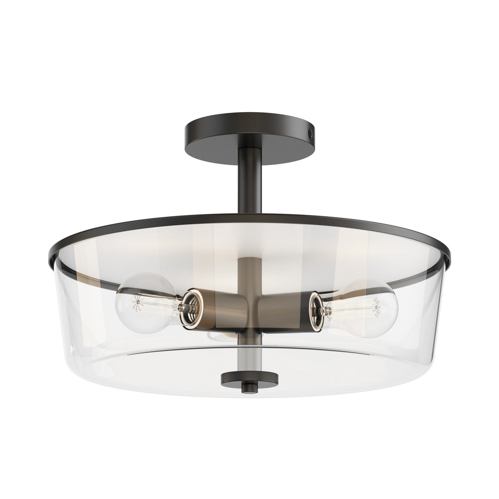 Maxim - Three Light Semi Flush/Pendant Convertible - Fuller - Black- Union Lighting Luminaires Decor