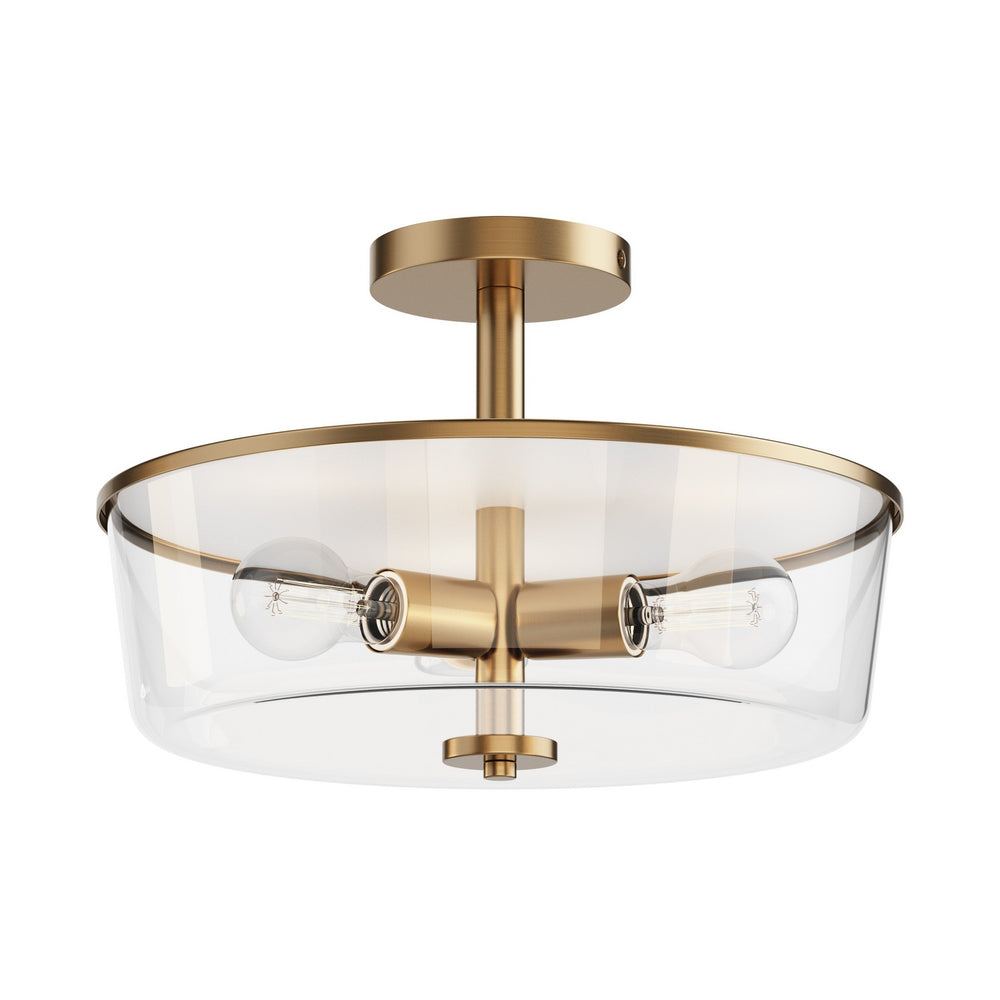 Maxim - Three Light Semi Flush/Pendant Convertible - Fuller - Natural Aged Brass- Union Lighting Luminaires Decor