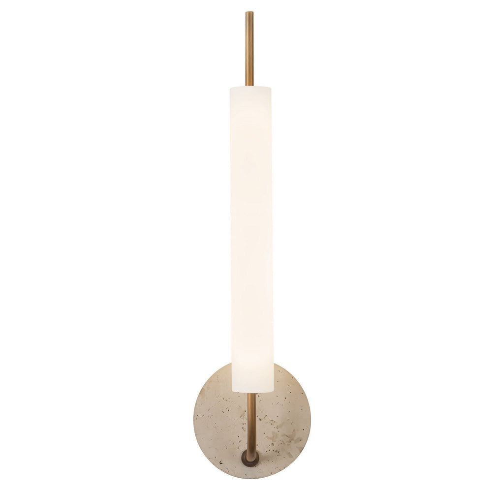 Kuzco Canada - LED Wall Sconce - Wick - Vintage Brass/Travertine- Union Lighting Luminaires Decor