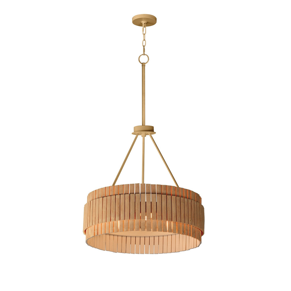 Maxim - Three Light Chandelier - Satori - Natural Aged Brass- Union Lighting Luminaires Decor