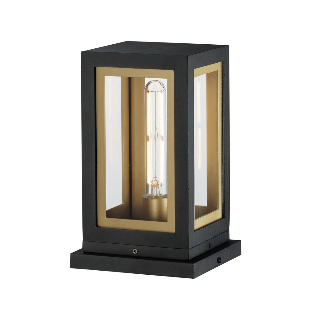 Maxim - One Light Deck Lantern - Neoclass - Black / Gold- Union Lighting Luminaires Decor