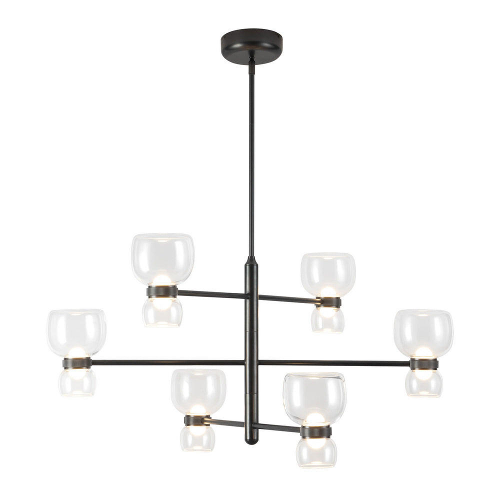 Alora Canada - LED Chandelier - Sutton - Urban Bronze/Clear Glass- Union Lighting Luminaires Decor