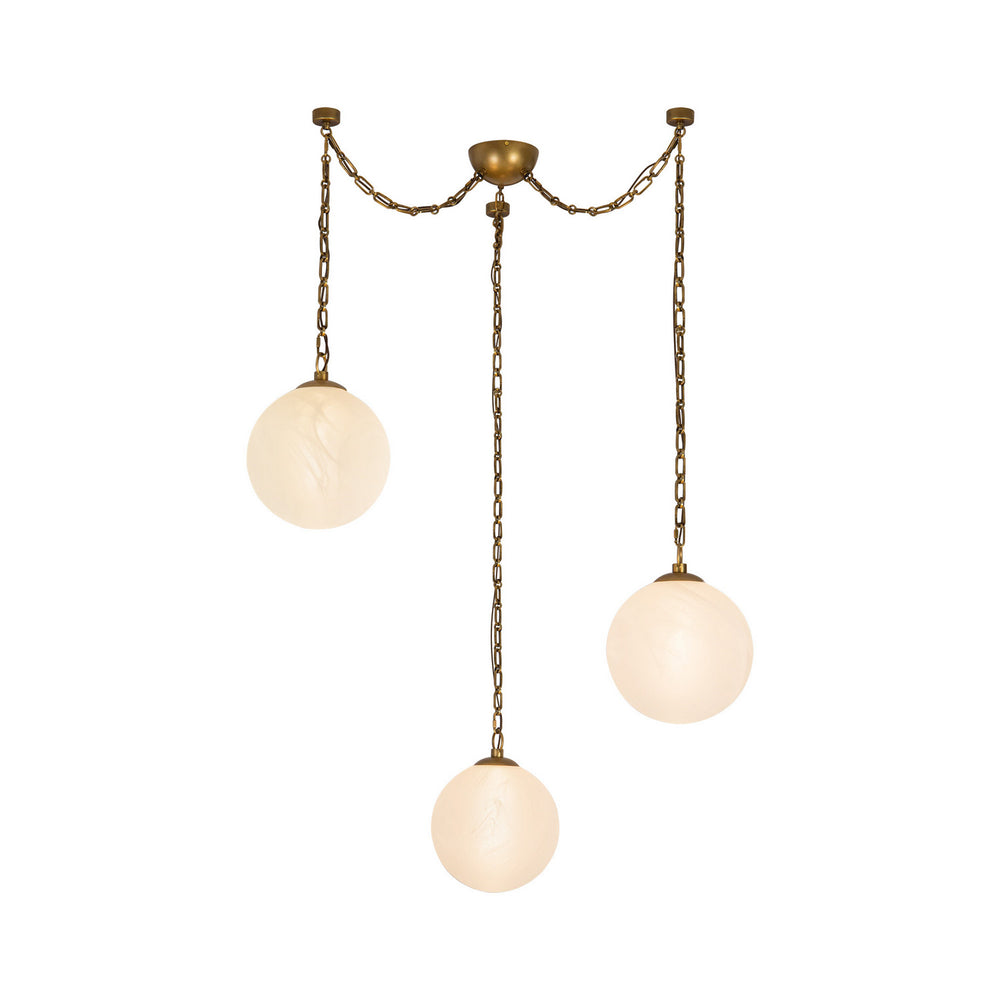 Alora Canada - LED Chandelier - Petra - Vintage Brass/Cloud Glass- Union Lighting Luminaires Decor