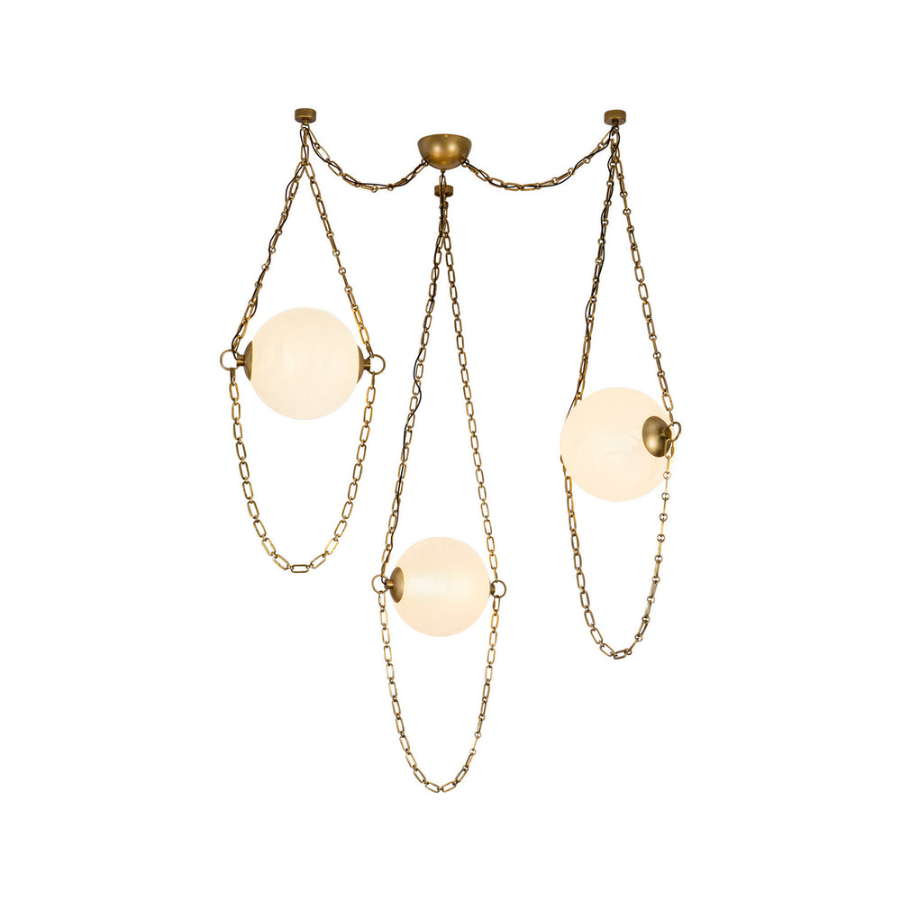 Alora Canada - LED Chandelier - Petra - Vintage Brass/Cloud Glass- Union Lighting Luminaires Decor