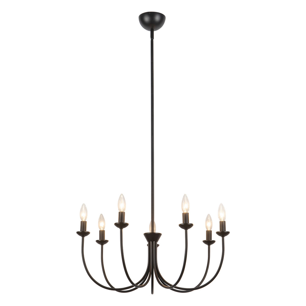 Alora Canada - Seven Light Chandelier - Ember - Matte Black- Union Lighting Luminaires Decor