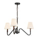 Alora Canada - Three Light Chandelier - Sloan - Matte Black/White Linen- Union Lighting Luminaires Decor