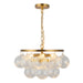 Alora Canada - Three Light Chandelier - Faye - Brushed Gold/Clear Ribbed Glass- Union Lighting Luminaires Decor
