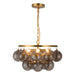 Alora Canada - Three Light Chandelier - Faye - Brushed Gold/Smoked Glass- Union Lighting Luminaires Decor