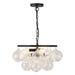 Alora Canada - Three Light Chandelier - Faye - Matte Black/Clear Ribbed Glass- Union Lighting Luminaires Decor