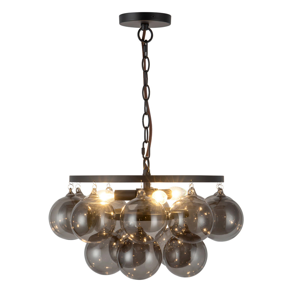 Alora Canada - Three Light Chandelier - Faye - Matte Black/Smoked Solid Glass- Union Lighting Luminaires Decor