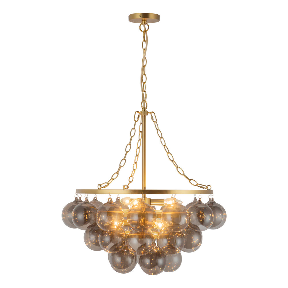 Alora Canada - Six Light Chandelier - Faye - Brushed Gold/Smoked Glass- Union Lighting Luminaires Decor