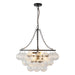 Alora Canada - Six Light Chandelier - Faye - Matte Black/Clear Ribbed Glass- Union Lighting Luminaires Decor