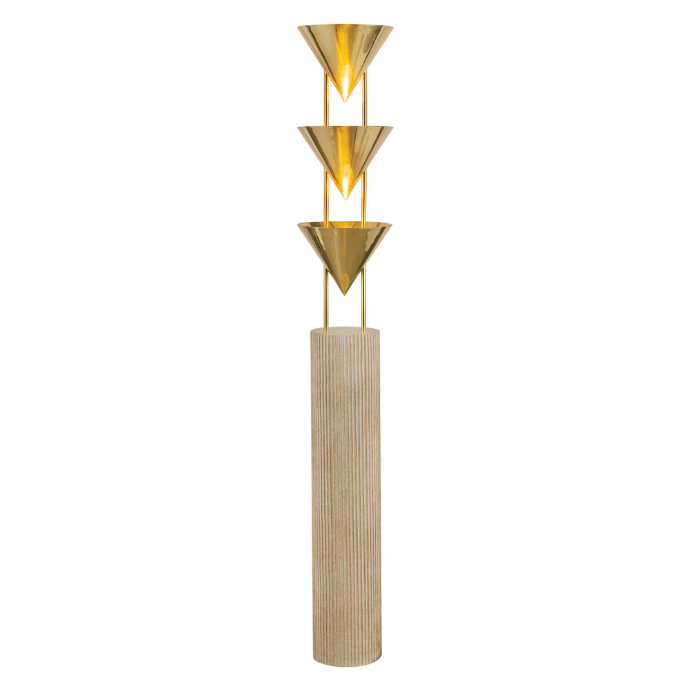 Alora Canada - Three Light Floor Lamp - Versus - Patina Brass- Union Lighting Luminaires Decor