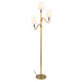 Alora Canada - Three Light Floor Lamp - Sloan - Brushed Gold/White Linen- Union Lighting Luminaires Decor