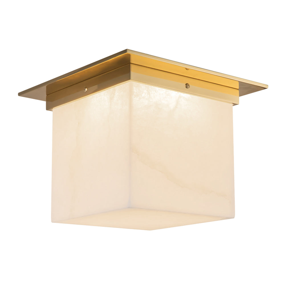 Alora Canada - One Light Flush Mount - Mineral - Patina Brass/Alabaster- Union Lighting Luminaires Decor