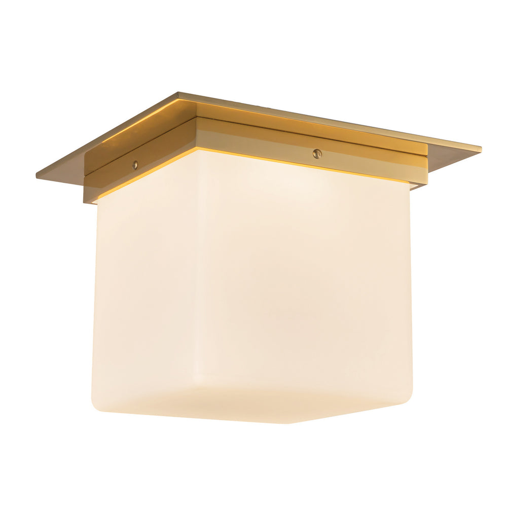 Alora Canada - One Light Flush Mount - Mineral - Patina Brass/Opal Glass- Union Lighting Luminaires Decor