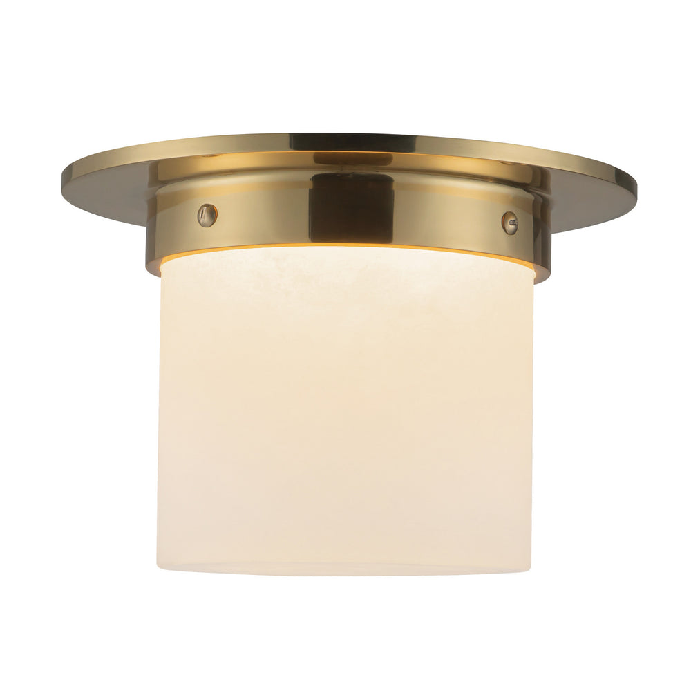 Alora Canada - One Light Flush Mount - Mineral - Patina Brass/Alabaster- Union Lighting Luminaires Decor
