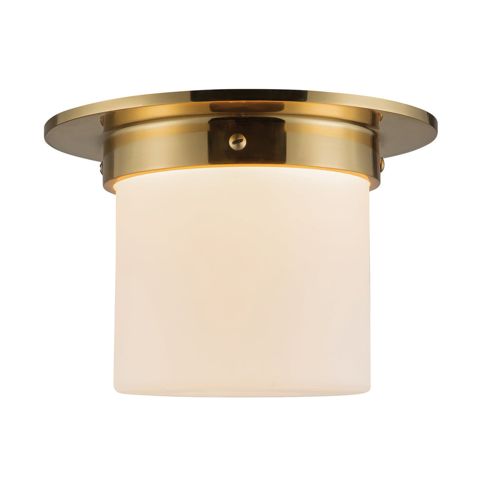 Alora Canada - One Light Flush Mount - Mineral - Patina Brass/Opal Glass- Union Lighting Luminaires Decor