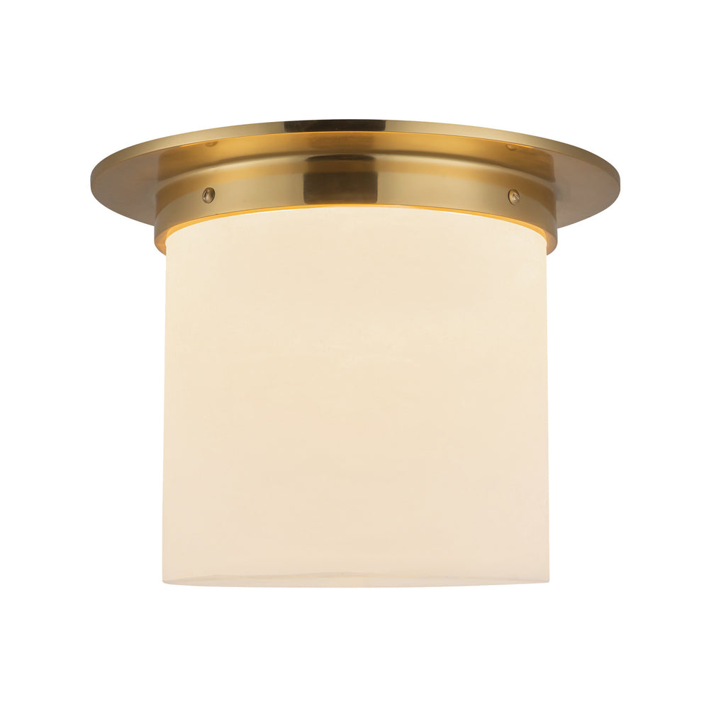 Alora Canada - One Light Flush Mount - Mineral - Patina Brass/Alabaster- Union Lighting Luminaires Decor