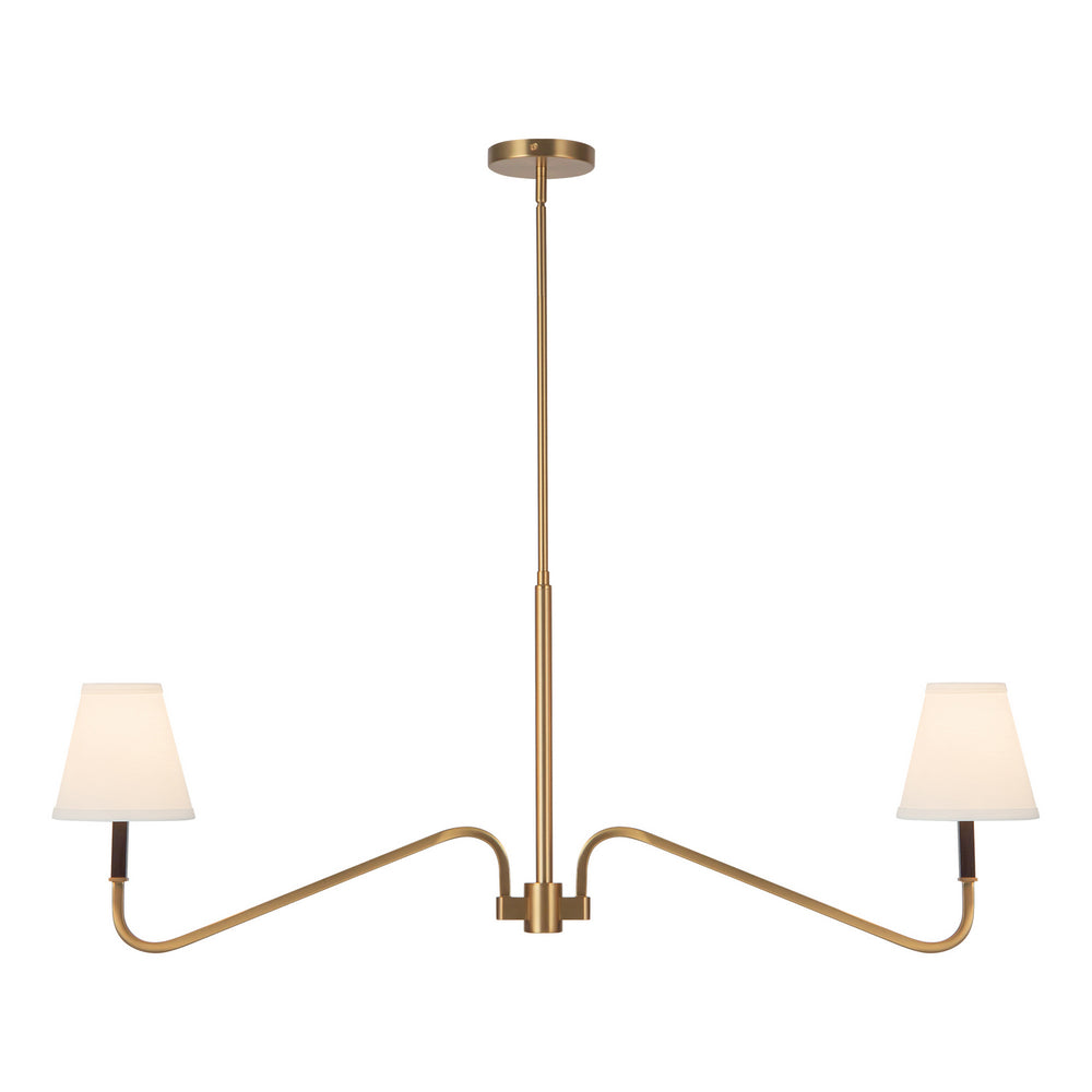 Alora Canada - Two Light Linear Pendant - Sloan - Brushed Gold/White Linen- Union Lighting Luminaires Decor