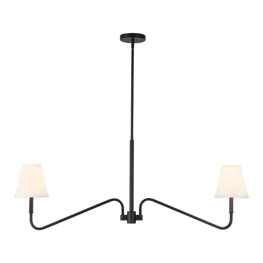 Alora Canada - Two Light Linear Pendant - Sloan - Matte Black/White Linen- Union Lighting Luminaires Decor