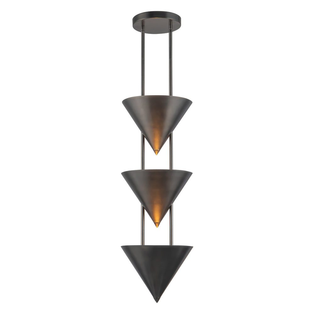 Alora Canada - Three Light Pendant - Versus - Aged Steel- Union Lighting Luminaires Decor