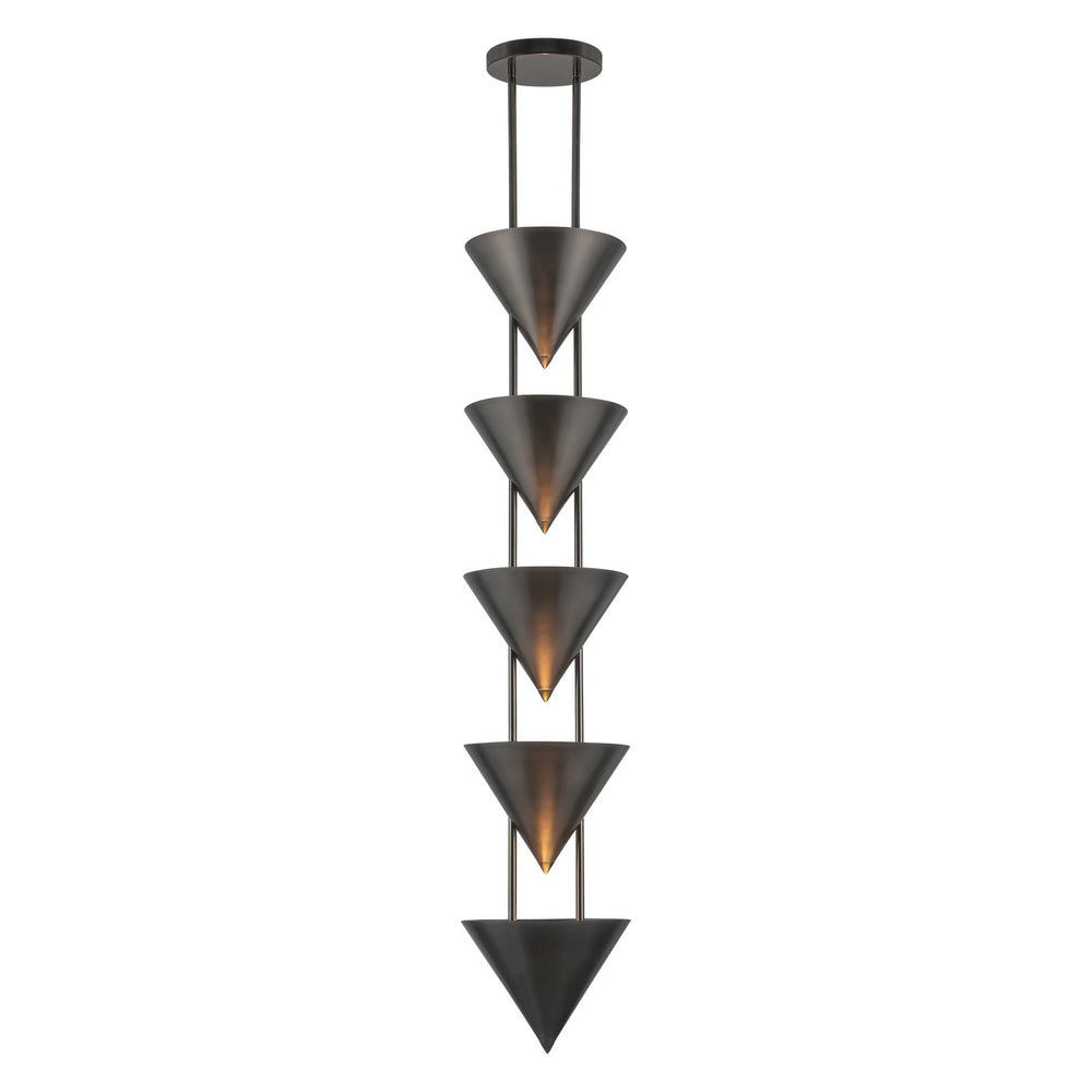 Alora Canada - Five Light Pendant - Versus - Aged Steel- Union Lighting Luminaires Decor