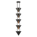 Alora Canada - Five Light Pendant - Versus - Aged Steel- Union Lighting Luminaires Decor