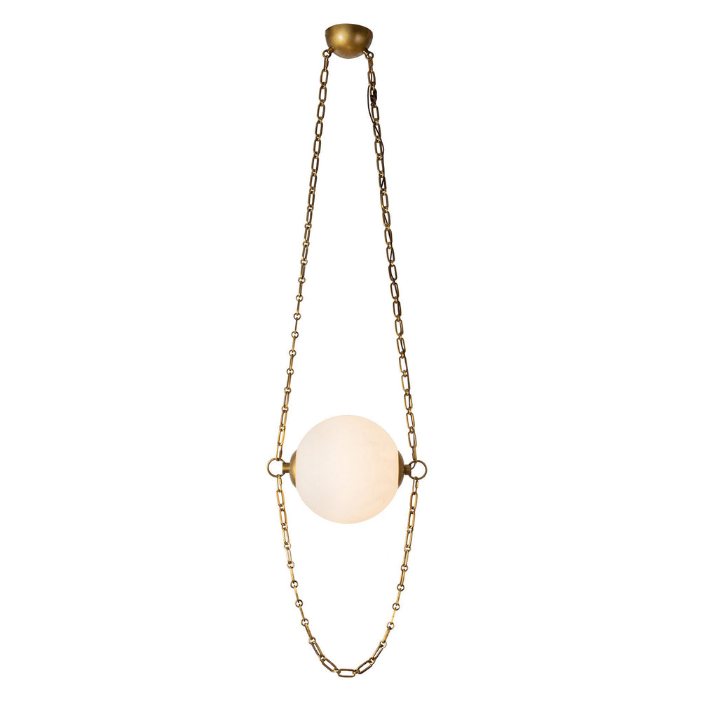 Alora Canada - LED Pendant - Petra - Vintage Brass/Cloud Glass- Union Lighting Luminaires Decor