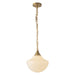Alora Canada - One Light Pendant - Farrah - Brushed Gold/Glossy Ribbed Opal Glass- Union Lighting Luminaires Decor
