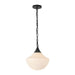 Alora Canada - One Light Pendant - Farrah - Matte Black/Glossy Ribbed Opal Glass- Union Lighting Luminaires Decor