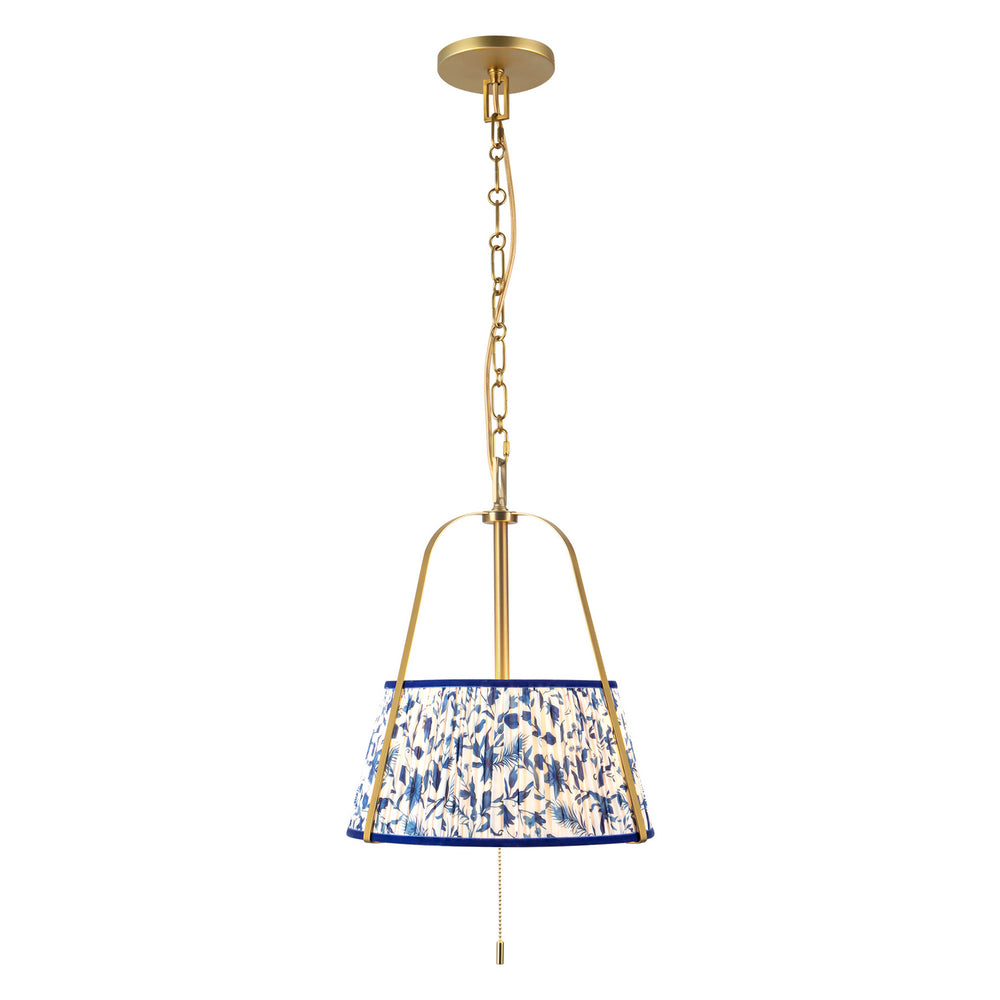 Alora Canada - Two Light Pendant - Scout - Brushed Gold/Blue Linen- Union Lighting Luminaires Decor