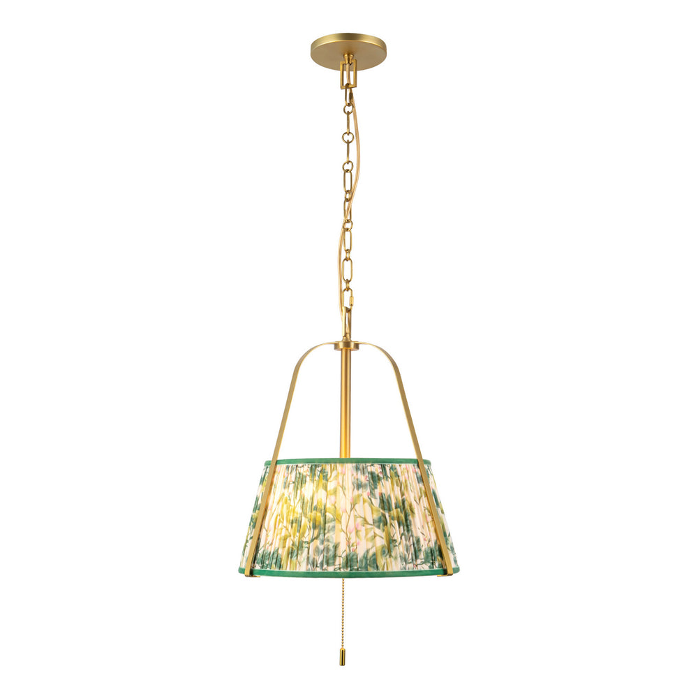 Alora Canada - Two Light Pendant - Scout - Brushed Gold/Green Linen- Union Lighting Luminaires Decor