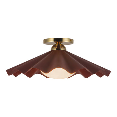 Alora Canada - One Light Semi-Flush Mount - Furrow - Burgundy- Union Lighting Luminaires Decor