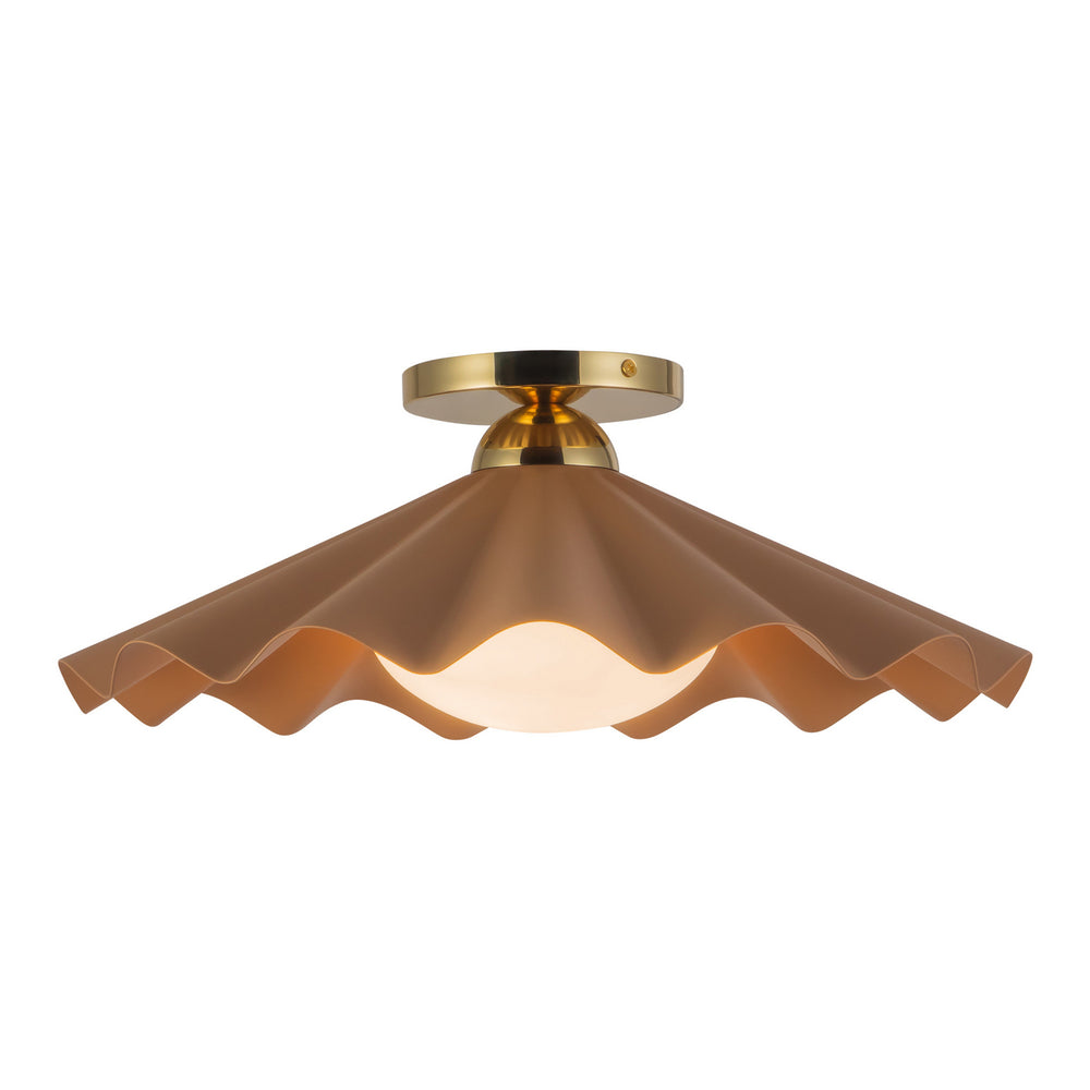 Alora Canada - One Light Semi-Flush Mount - Furrow - Peach- Union Lighting Luminaires Decor