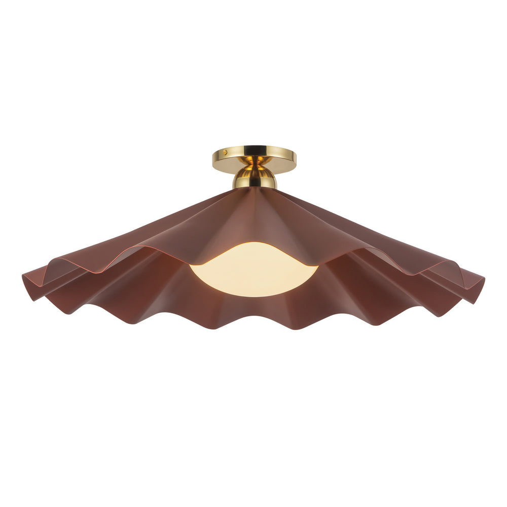 Alora Canada - One Light Semi-Flush Mount - Furrow - Burgundy- Union Lighting Luminaires Decor