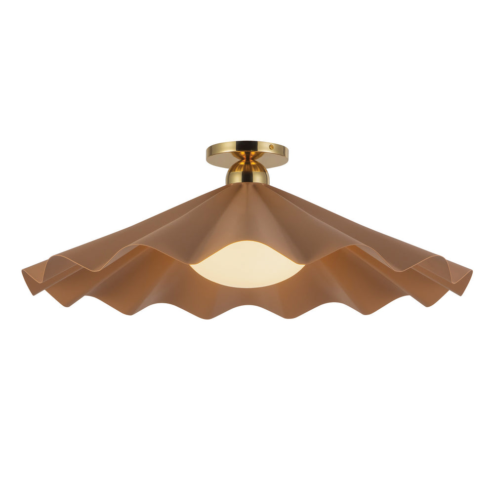 Alora Canada - One Light Semi-Flush Mount - Furrow - Peach- Union Lighting Luminaires Decor