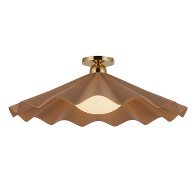 Alora Canada - One Light Semi-Flush Mount - Furrow - Peach- Union Lighting Luminaires Decor